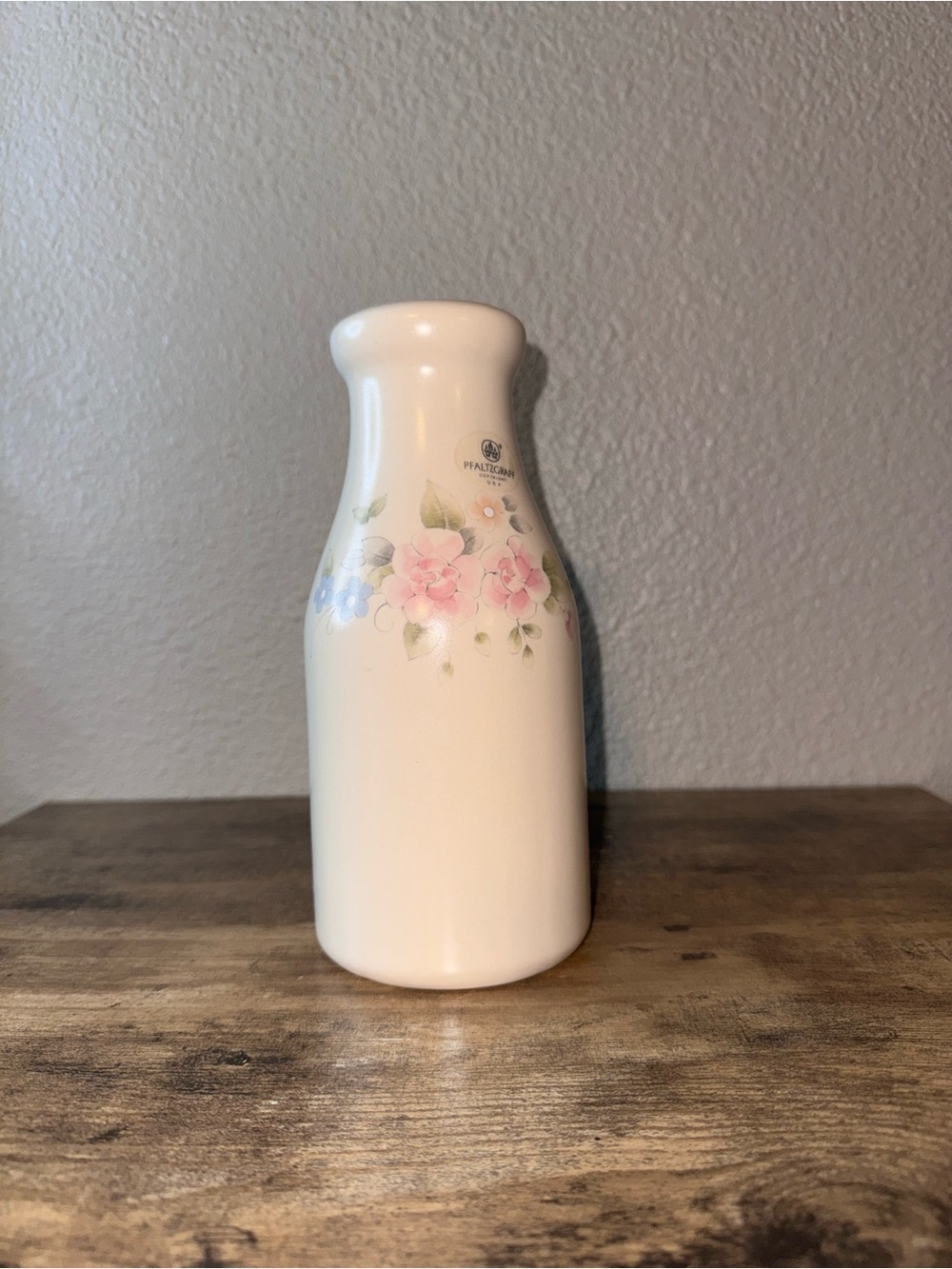 Vintage Pfaltzgraff USA Floral Milk Bottle Vase - Picture 10 of 13